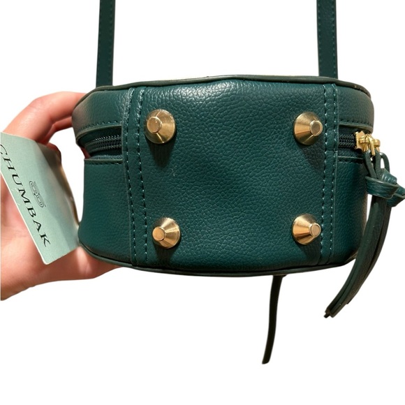 Chumbak Leather Embroidered Green Crossbody Bag Purse - Picture 13 of 16